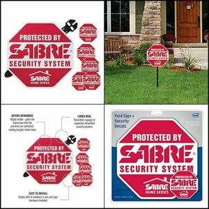 SABRE Home Security 1-Stake 1- Sign +5-Decal Sealed New w/Tags!